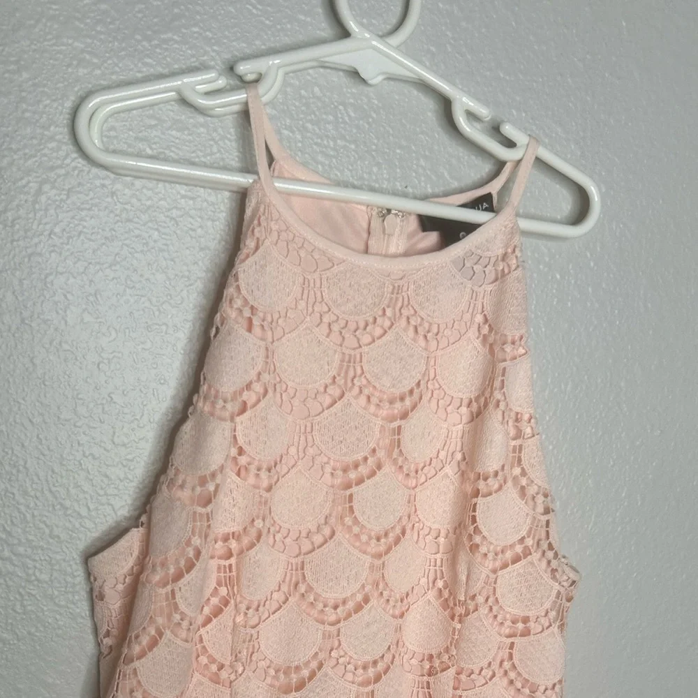 Aqua Blush Lace Spaghetti Strap Dress - Picture 3 of 7